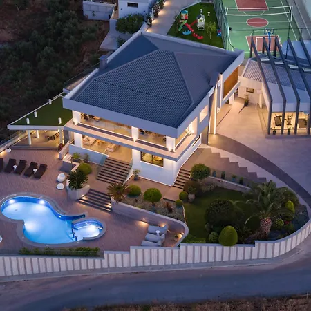 Luxury Private Villa For 12 Guests- Heated Pool, Hot Tube, Sunset View Ρέθυμνο